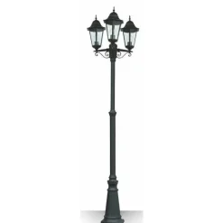 Reverbere Lutec Bristol Noir, 3 Lumieres