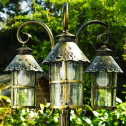 Reverbere Tolep Noir Dore, 3 Lumieres