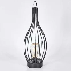 Set De Lampe De Table Solaire Quillagua Led Noir, 1 Lumiere