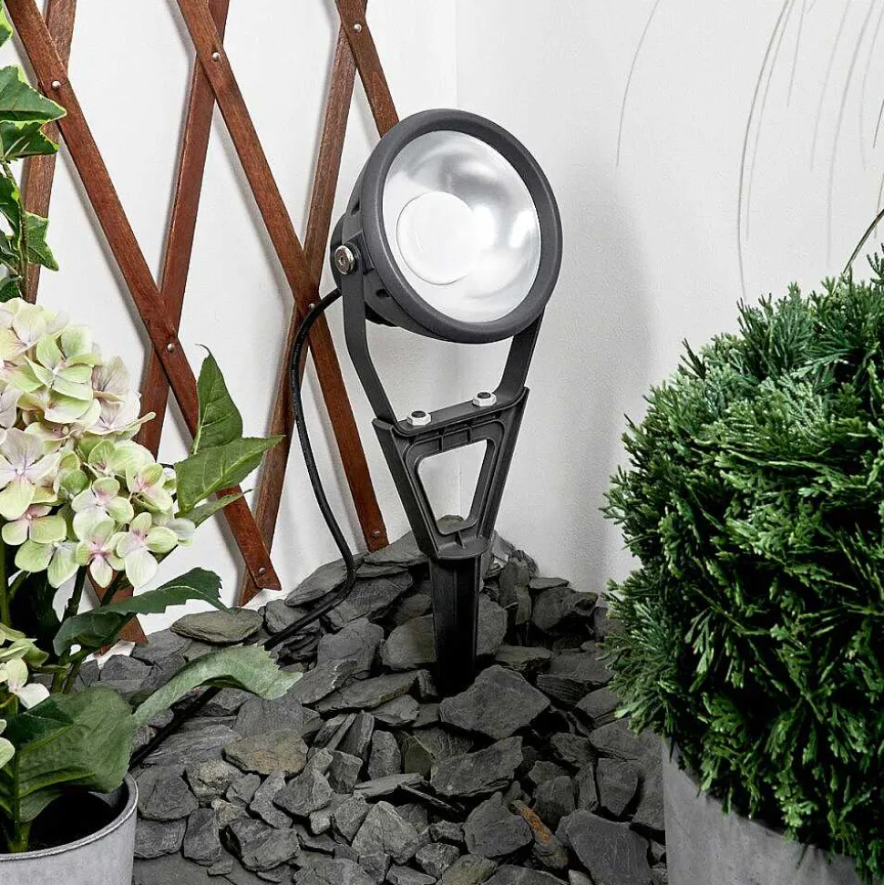 Spot De Jardin Phniet Led Noir, 1 Lumiere, Telecommandes, Changeur De Couleurs