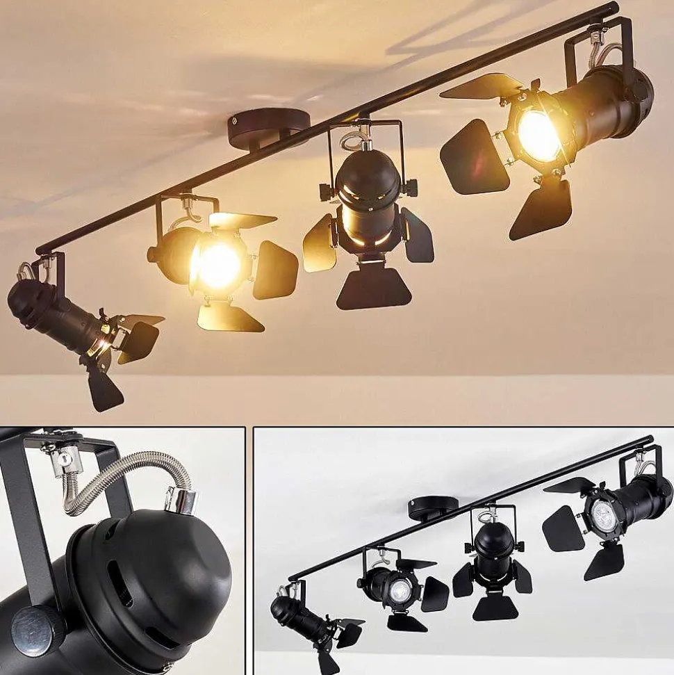 Spot De Plafond Lichinga Noir, 4 Lumieres