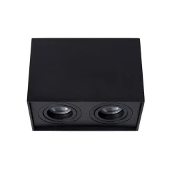 Spot De Plafond Lucide Tube Noir, 2 Lumieres