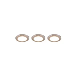 Spot Encastrable - Kit De 3 Trio Argus Led Chrome, 6 Lumieres, Telecommandes, Changeur De Couleurs