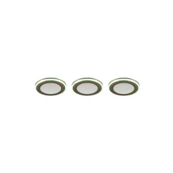 Spot Encastrable - Kit De 3 Trio Argus Led Chrome, 6 Lumieres, Telecommandes, Changeur De Couleurs
