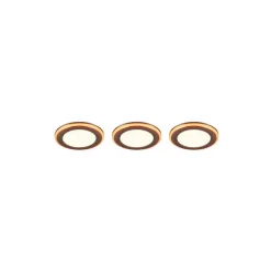 Spot Encastrable - Kit De 3 Trio Argus Led Chrome, 6 Lumieres, Telecommandes, Changeur De Couleurs
