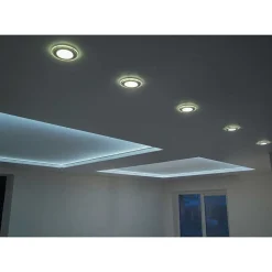 Spot Encastrable - Kit De 3 Trio Argus Led Chrome, 6 Lumieres, Telecommandes, Changeur De Couleurs