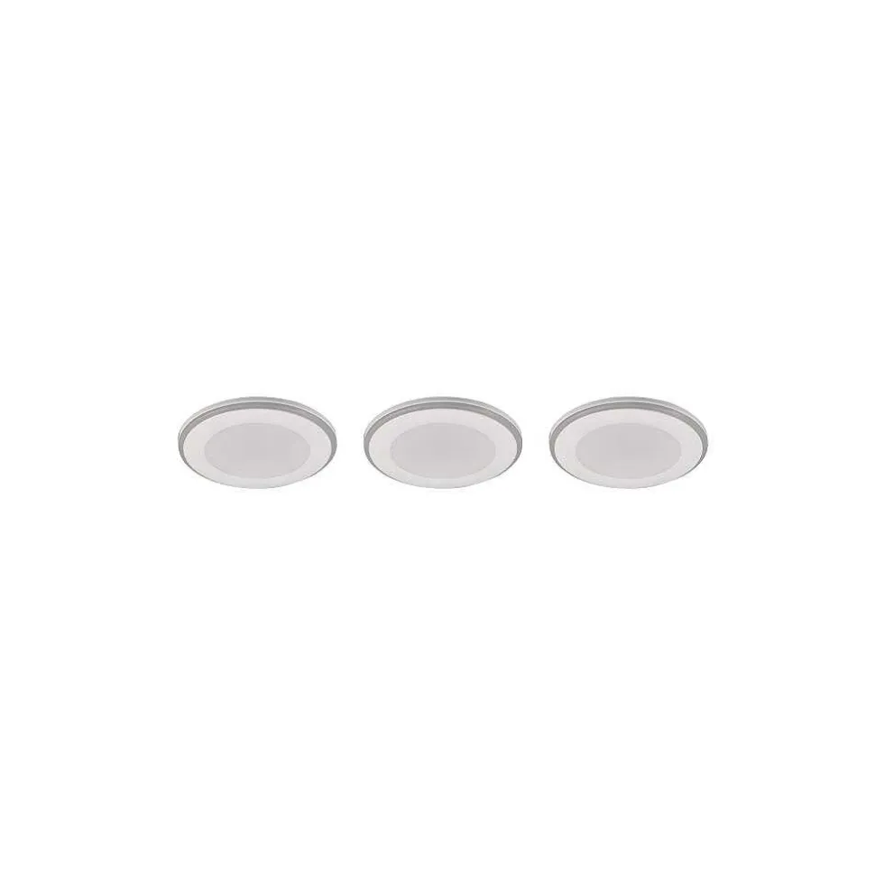 Spot Encastrable - Kit De 3 Trio Argus Led Blanc, 6 Lumieres, Telecommandes, Changeur De Couleurs