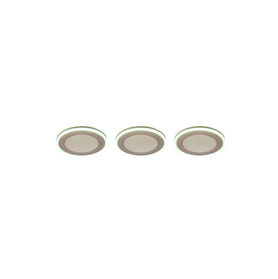 Spot Encastrable - Kit De 3 Trio Argus Led Blanc, 6 Lumieres, Telecommandes, Changeur De Couleurs