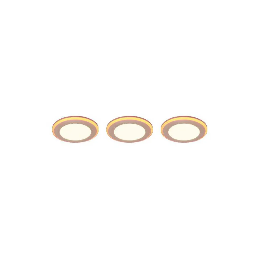 Spot Encastrable - Kit De 3 Trio Argus Led Blanc, 6 Lumieres, Telecommandes, Changeur De Couleurs