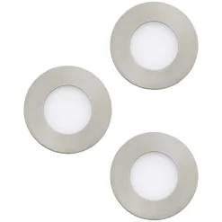 Spot Encastrable Eglo Fueva Led Nickel Mat, 3 Lumieres