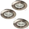 Spot Encastrable Eglo Mazuby Led Nickel Mat, 3 Lumieres