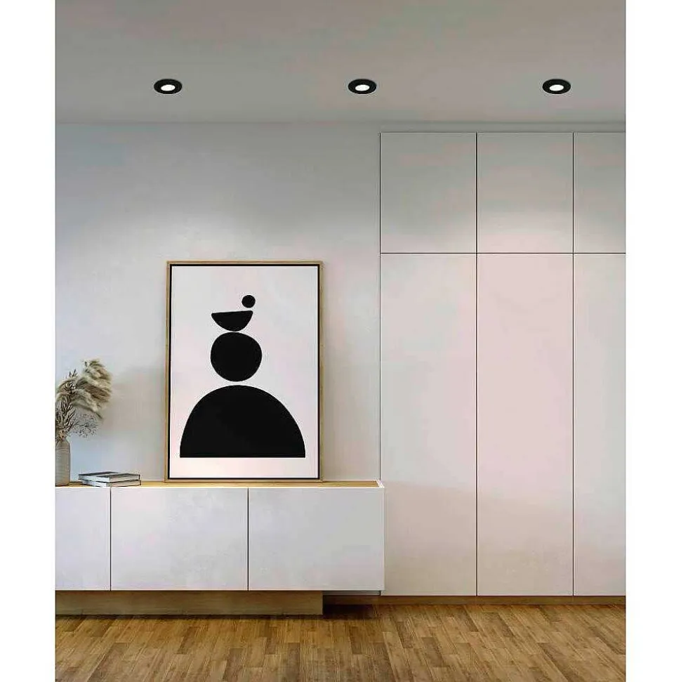 Spot Encastrable Eglo Pineda Led Noir, 3 Lumieres