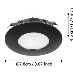 Spot Encastrable Eglo Pineda Led Noir, 3 Lumieres