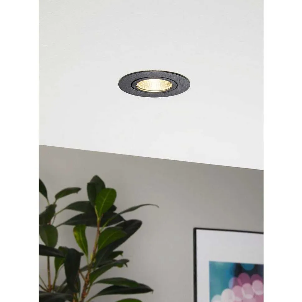 Spot Encastrable Eglo Saliceto Led Noir, 1 Lumiere