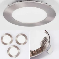Spot Encastrable Finsrud Led Nickel Mat, 1 Lumiere