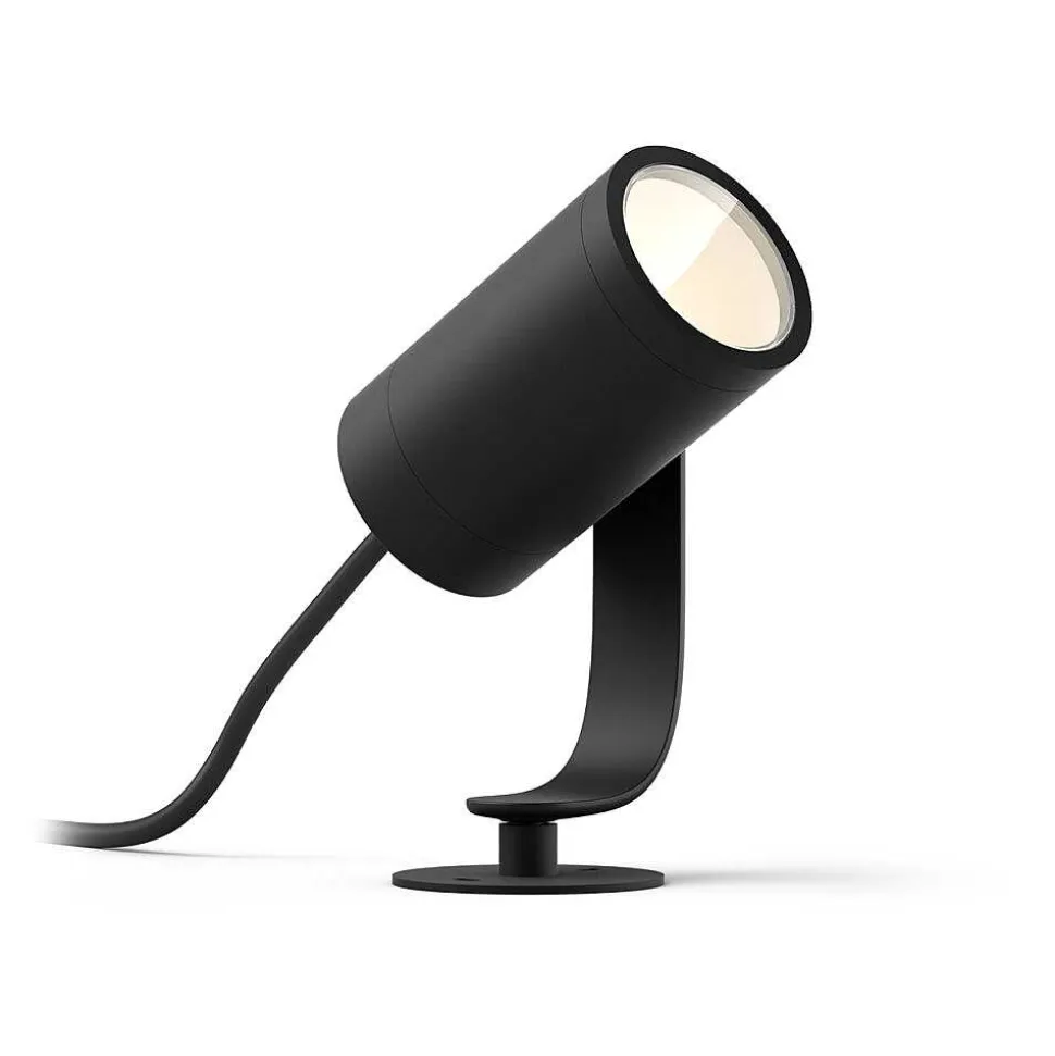 Spot, Set D'Extension Philips Hue Ambiance White & Color Waca Lily Led Noir, 1 Lumiere, Changeur De Couleurs