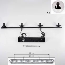 Suspension - Verre Gastor Chrome, Fume, 4 Lumieres