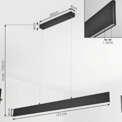 Suspension Aduard Led Anthracite, 2 Lumieres