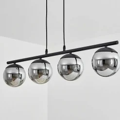 Suspension Agropoli Noir, 4 Lumieres