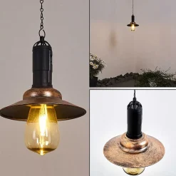 Suspension Anaheim Led Cuivre, Noir, 1 Lumiere