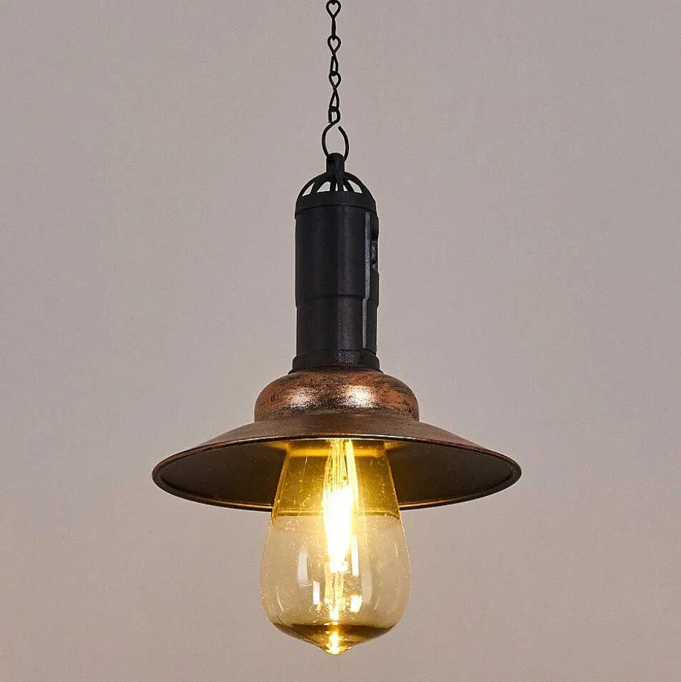 Suspension Anaheim Led Cuivre, Noir, 1 Lumiere