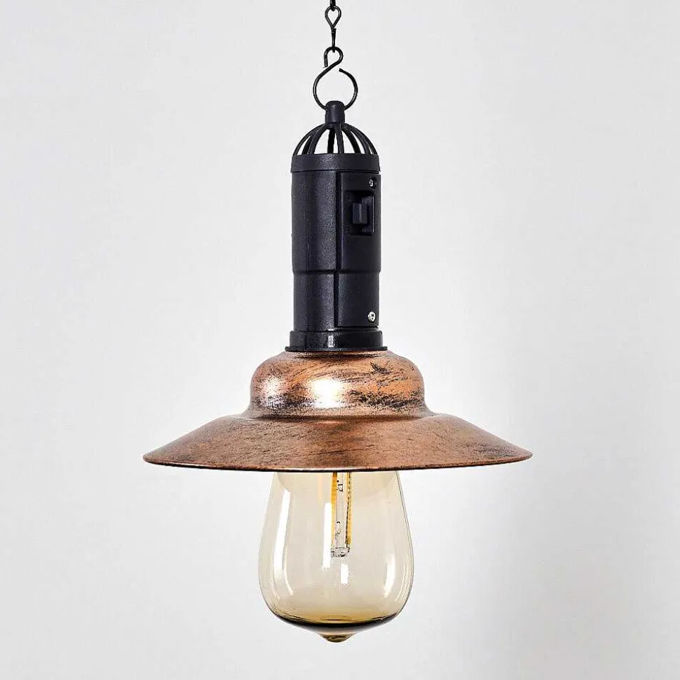 Suspension Anaheim Led Cuivre, Noir, 1 Lumiere