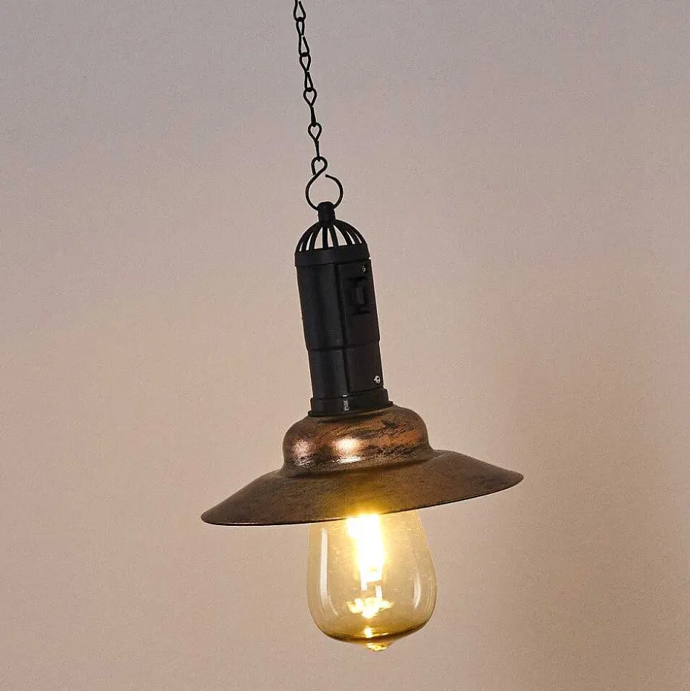 Suspension Anaheim Led Cuivre, Noir, 1 Lumiere