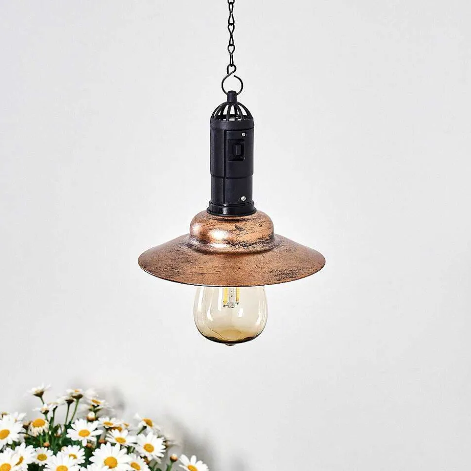 Suspension Anaheim Led Cuivre, Noir, 1 Lumiere