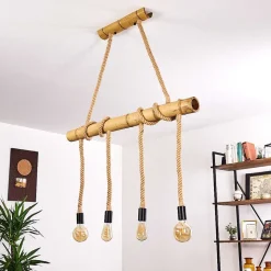 Suspension Asmara Brun, 4 Lumieres