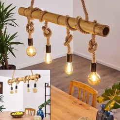 Suspension Asmara Brun, 4 Lumieres