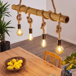 Suspension Asmara Brun, 4 Lumieres