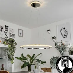Suspension Avelar Led Chrome, Transparent, 1 Lumiere