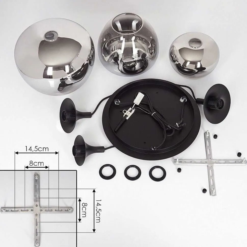 Suspension Azurara Noir, 3 Lumieres