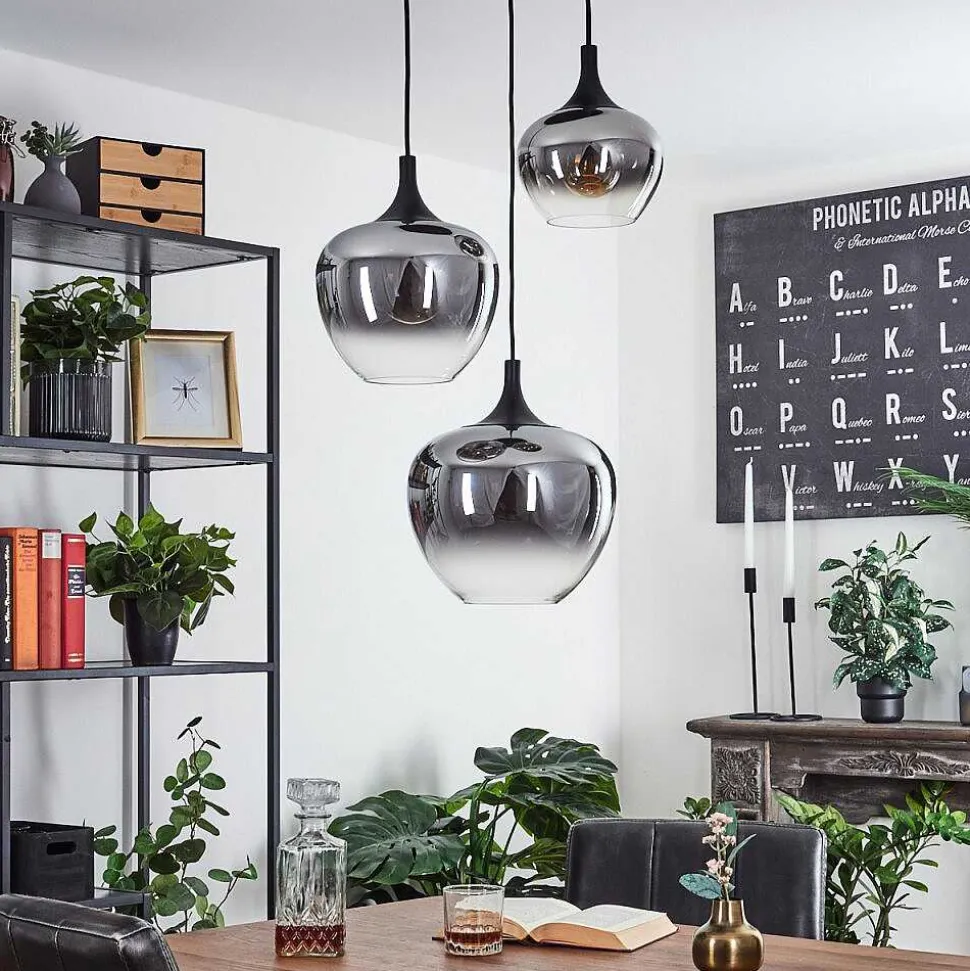Suspension Azurara Noir, 3 Lumieres