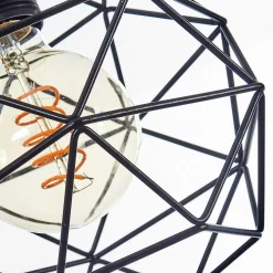 Suspension Bacabal Bois Clair, Noir, 4 Lumieres