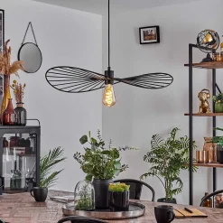 Suspension Cacor Noir, 1 Lumiere