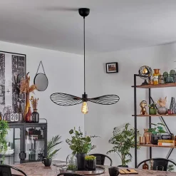 Suspension Cacor Noir, 1 Lumiere
