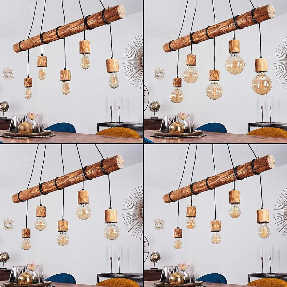 Suspension Canedo Brun, Noir, 5 Lumieres