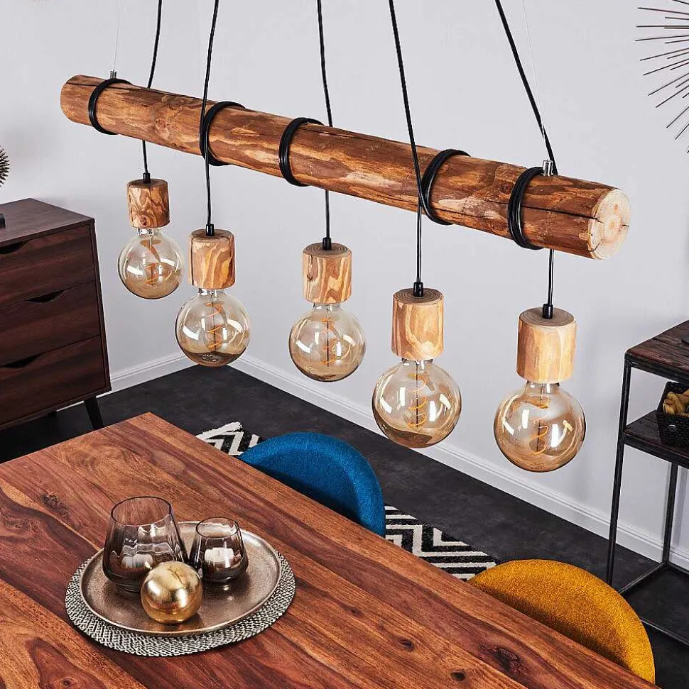 Suspension Canedo Brun, Noir, 5 Lumieres