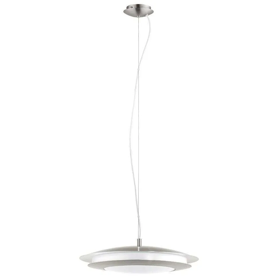 Suspension Eglo Connect Moneva-C Led Nickel Mat, 1 Lumiere, Changeur De Couleurs