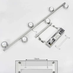 Suspension Fernandaires Led Nickel Mat, 12 Lumieres