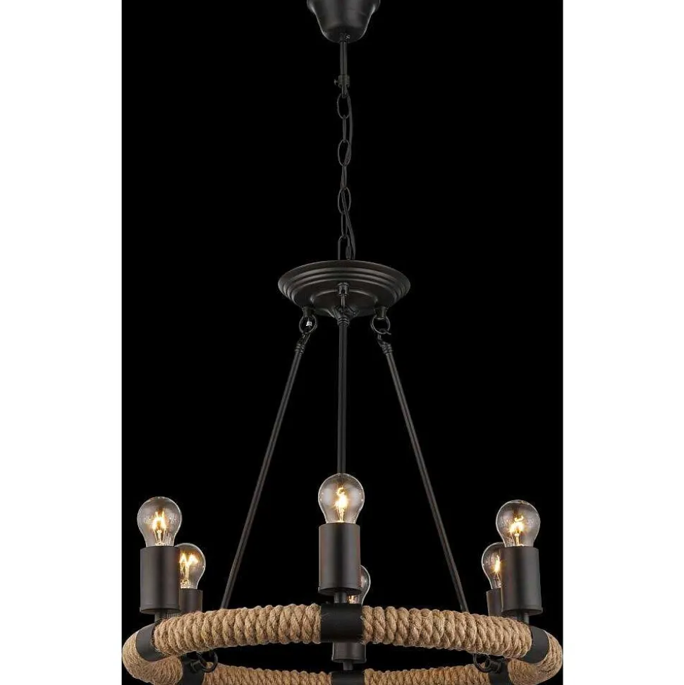 Suspension Globo Ulleu Noir, 6 Lumieres