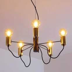 Suspension Gnarp Noir Dore, 5 Lumieres