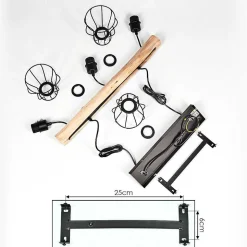 Suspension Gondo Brun, Noir, 3 Lumieres
