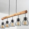 Suspension Gondo Brun, Noir, 5 Lumieres