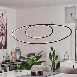 Suspension Harpeth Led Noir, 1 Lumiere