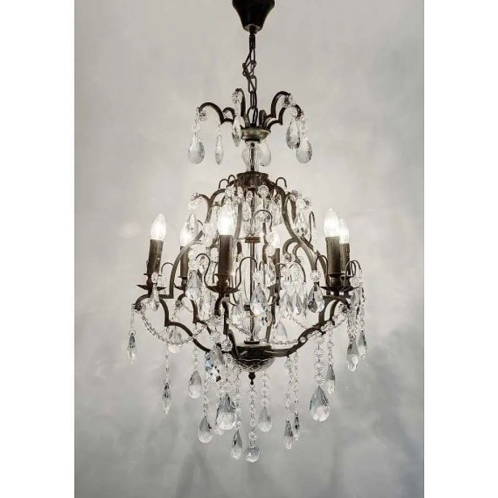Suspension Hollander Cristallo Anthracite, 6 Lumieres