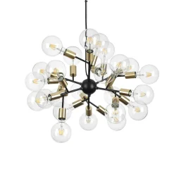 Suspension Ideallux Spark Noir, 24 Lumieres