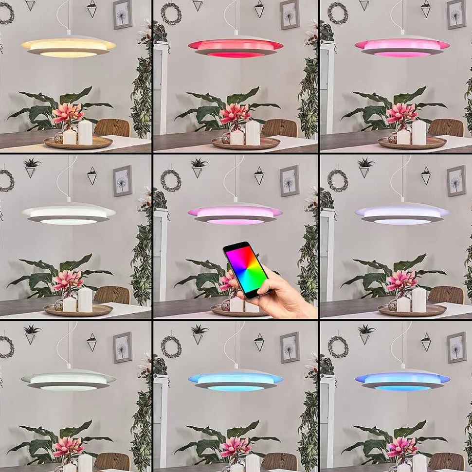 Suspension Ittingen Led Blanc, 1 Lumiere, Changeur De Couleurs