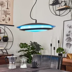 Suspension Ittingen Led Noir, 1 Lumiere, Changeur De Couleurs